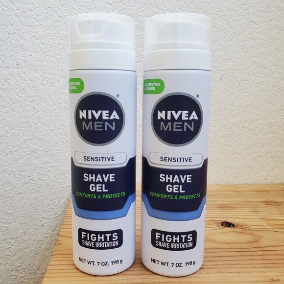 2x NIVEA FOR MEN Sensitive Shave Gel Comforts Protects Fights Irritation 7 oz - Picture 1 of 5